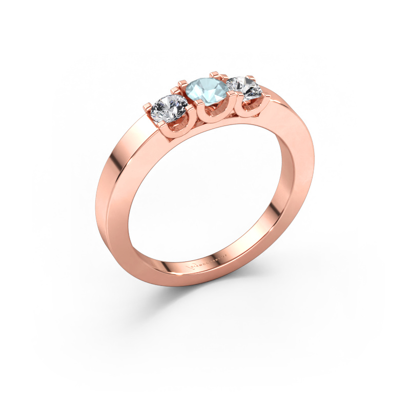 Bild av Ring Selina 1 585 roséguld Akvamarin 3.7 mm