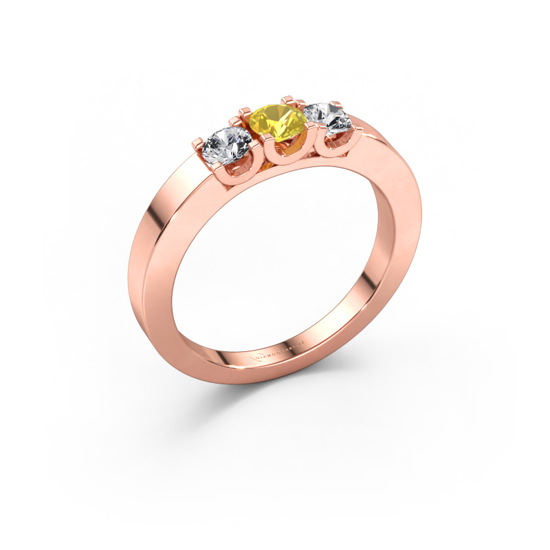 Bild av Ring Selina 1 585 roséguld Gul safir 3.7 mm