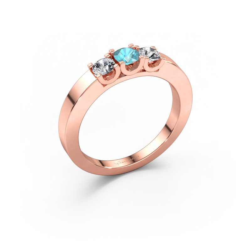 Bild av Ring Selina 1 585 roséguld Blå topas 3.7 mm