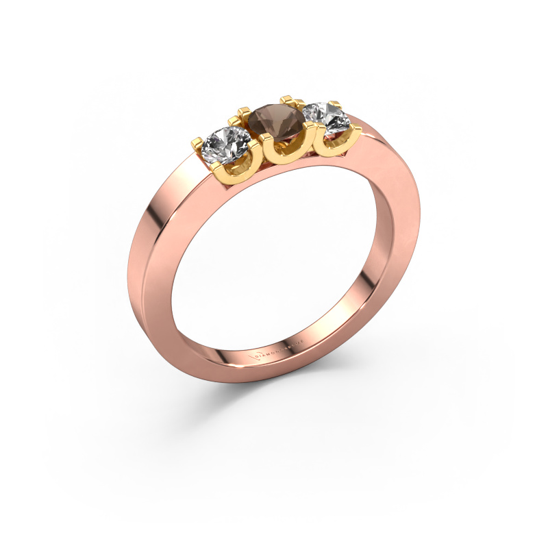 Image of Ring Selina 1 585 rose gold Smokey quartz 3.7 mm