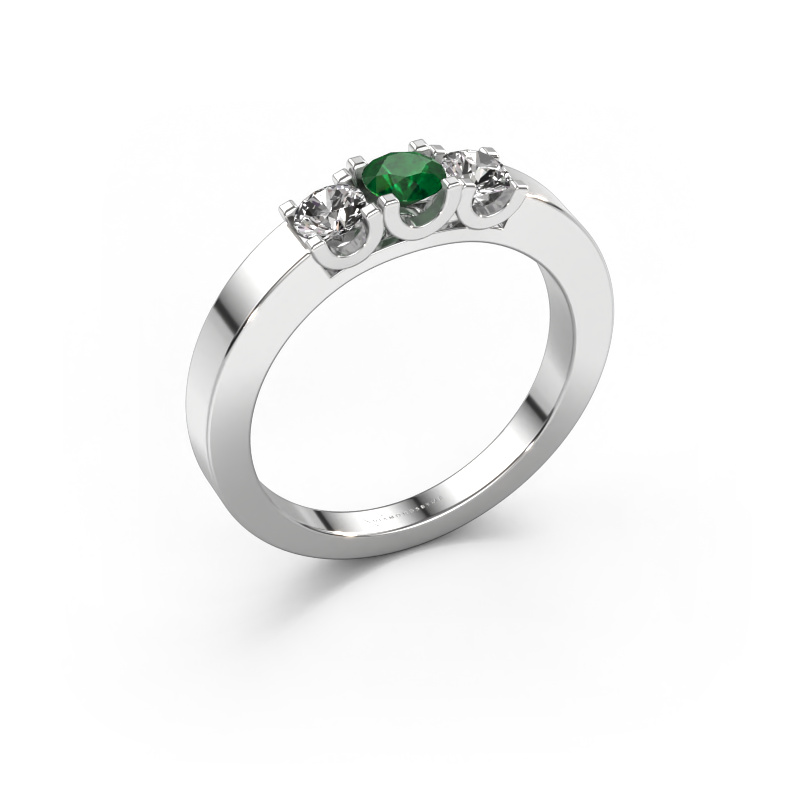 Image of Ring Selina 1 950 platinum Emerald 3.7 mm