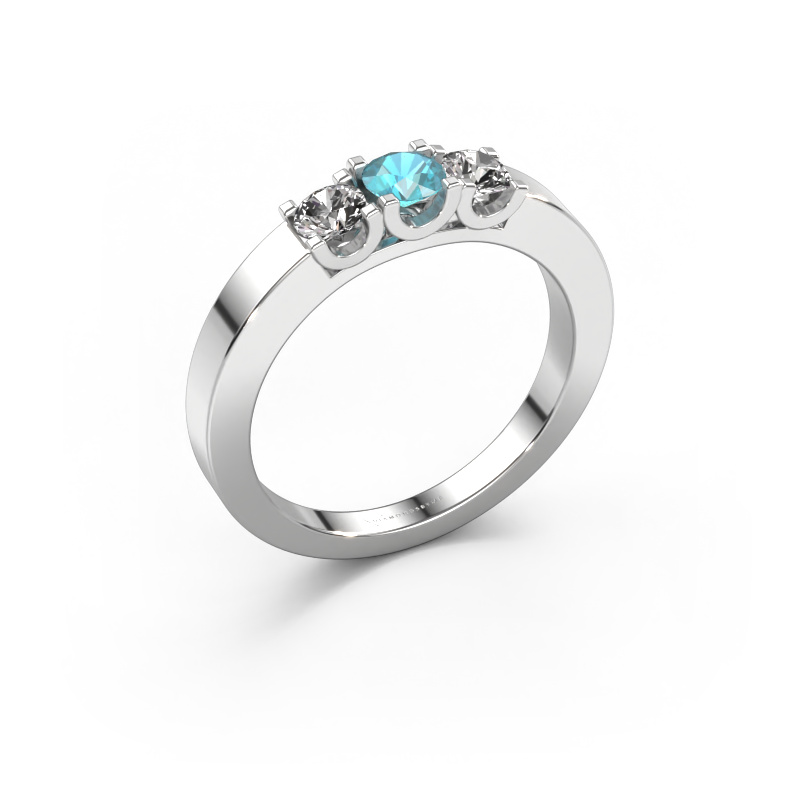 Image of Ring Selina 1 950 platinum Blue topaz 3.7 mm