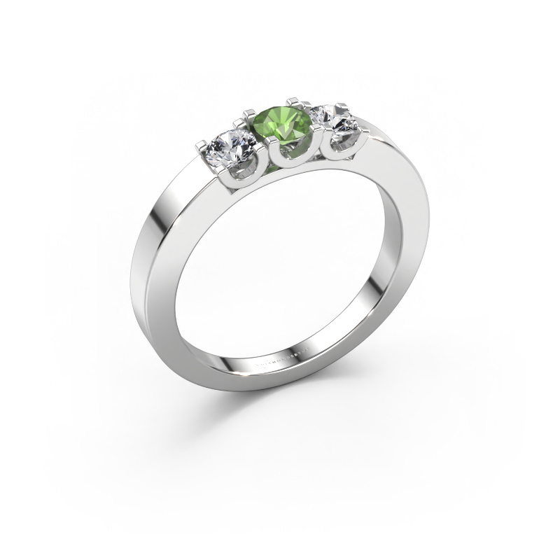 Afbeelding van Ring Selina 1 950 Platina Toermalijn groen 3.7 mm