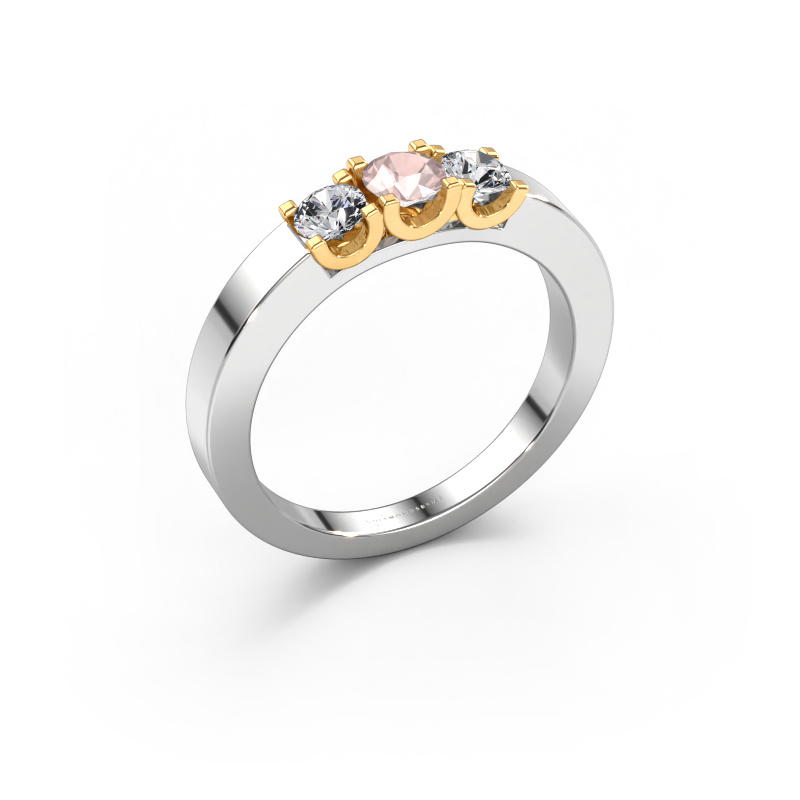 Image of Ring Selina 1 585 white gold Morganite champagne 3.7 mm