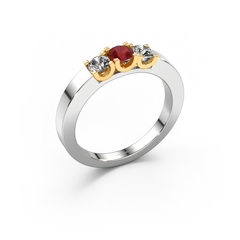Image of Ring Selina 1 585 white gold Ruby 3.7 mm