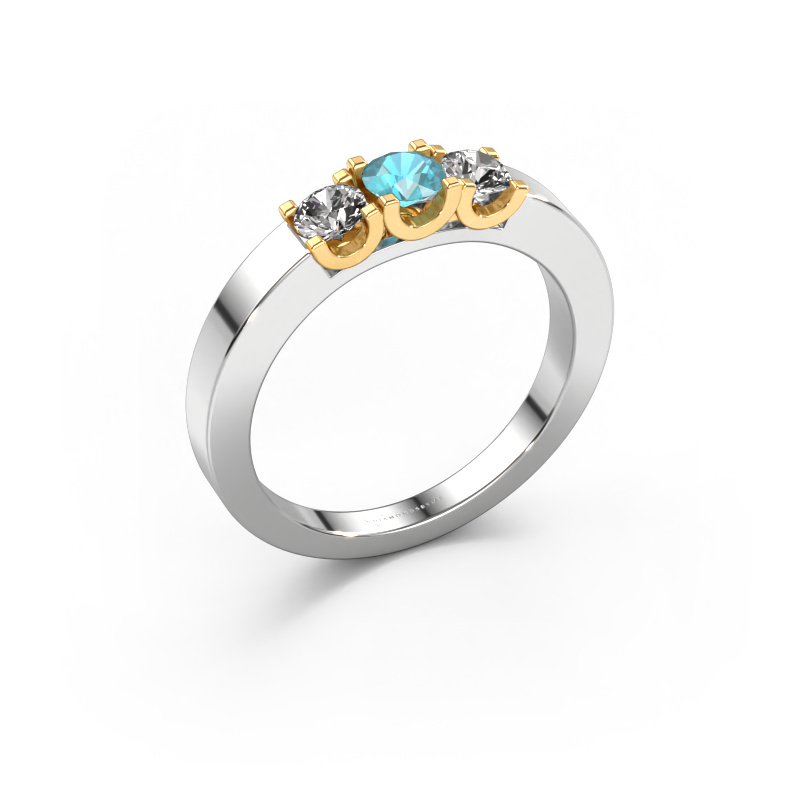 Bild von Ring Selina 1 585 Weißgold Blau Topas 3.7 mm