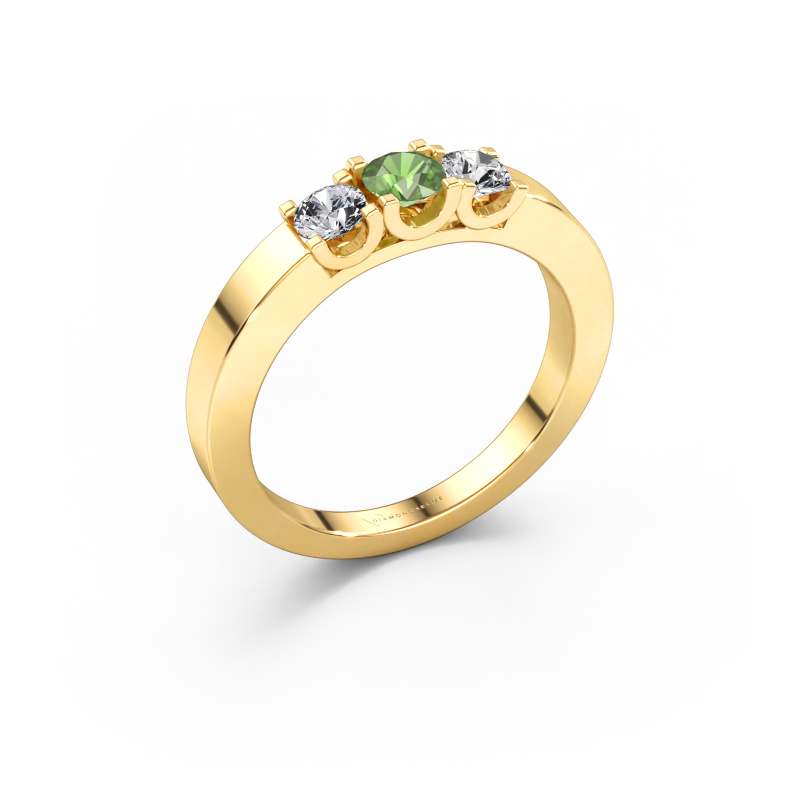 Image de Bague Selina 1 585 or jaune Vert tourmaline 3.7 mm