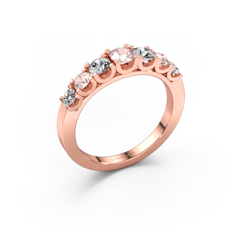 Immagine di Anello Selina 3 585 oro rosa Morganite champagne 3.7 mm