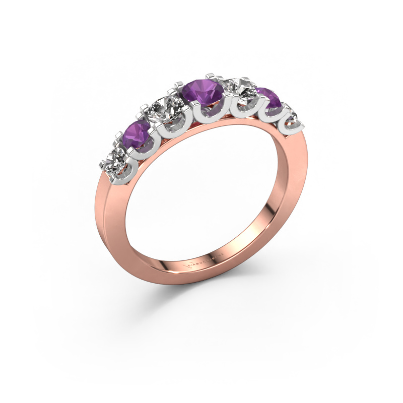 Image of Ring Selina 3 585 rose gold Amethyst 3.7 mm