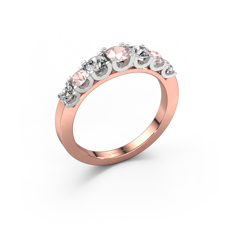 Image of Ring Selina 3 585 rose gold Morganite champagne 3.7 mm