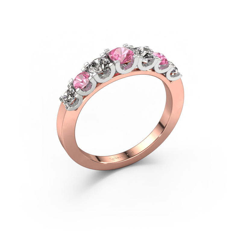 Bild von Ring Selina 3 585 Roségold Pink Saphir 3.7 mm