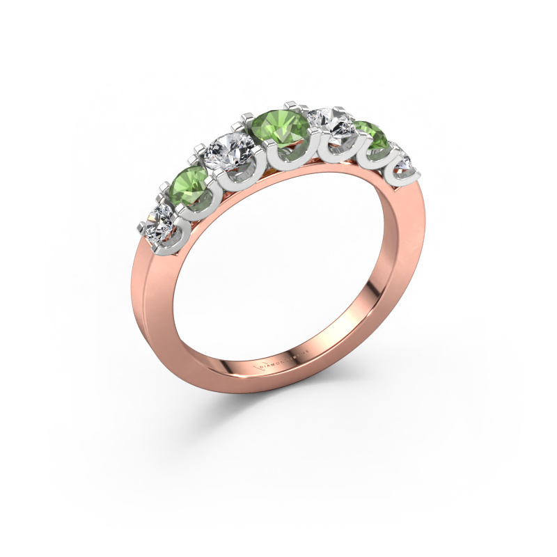 Afbeelding van Ring Selina 3 585 rosé goud Toermalijn groen 3.7 mm