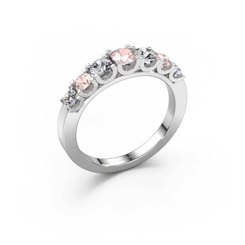 Image of Ring Selina 3 950 platinum Morganite champagne 3.7 mm