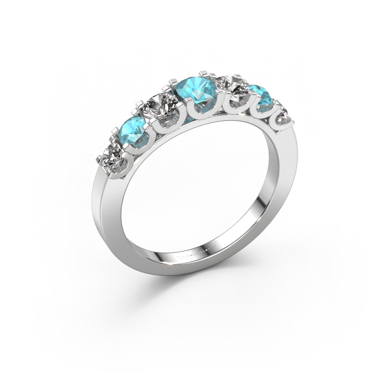Image of Ring Selina 3 950 platinum Blue topaz 3.7 mm