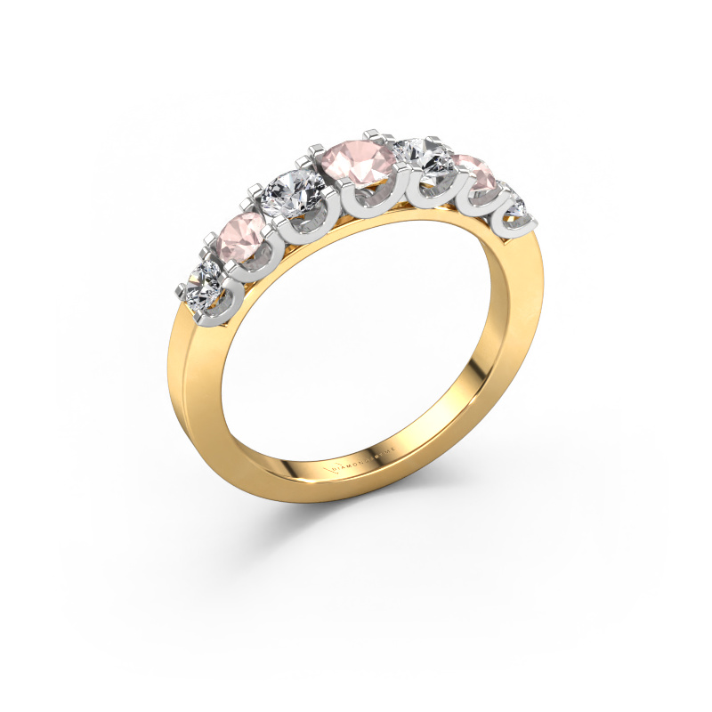 Image of Ring Selina 3 585 gold Morganite champagne 3.7 mm