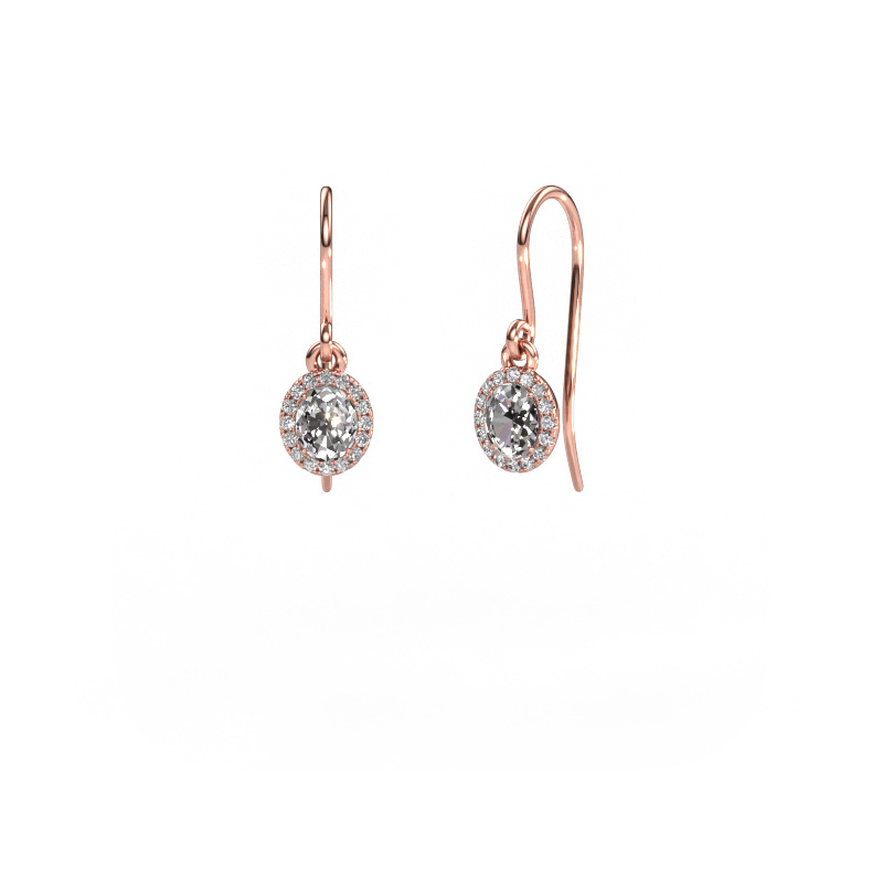 Image of Drop earrings Seline ovl 585 rose gold Diamond 0.84 crt