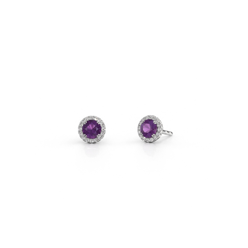 Bild von Ohrringe Seline rnd 585 Weißgold Amethyst 4 mm