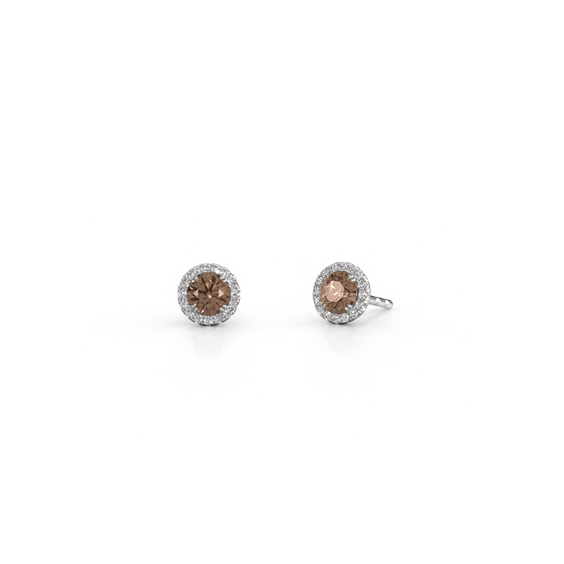 Image of Earrings Seline rnd 585 white gold Brown diamond 0.64 crt