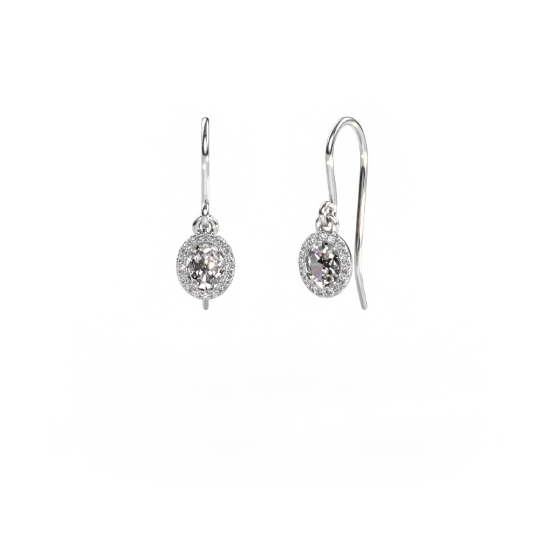 Image of Drop earrings Seline ovl 950 platinum Diamond 0.84 crt