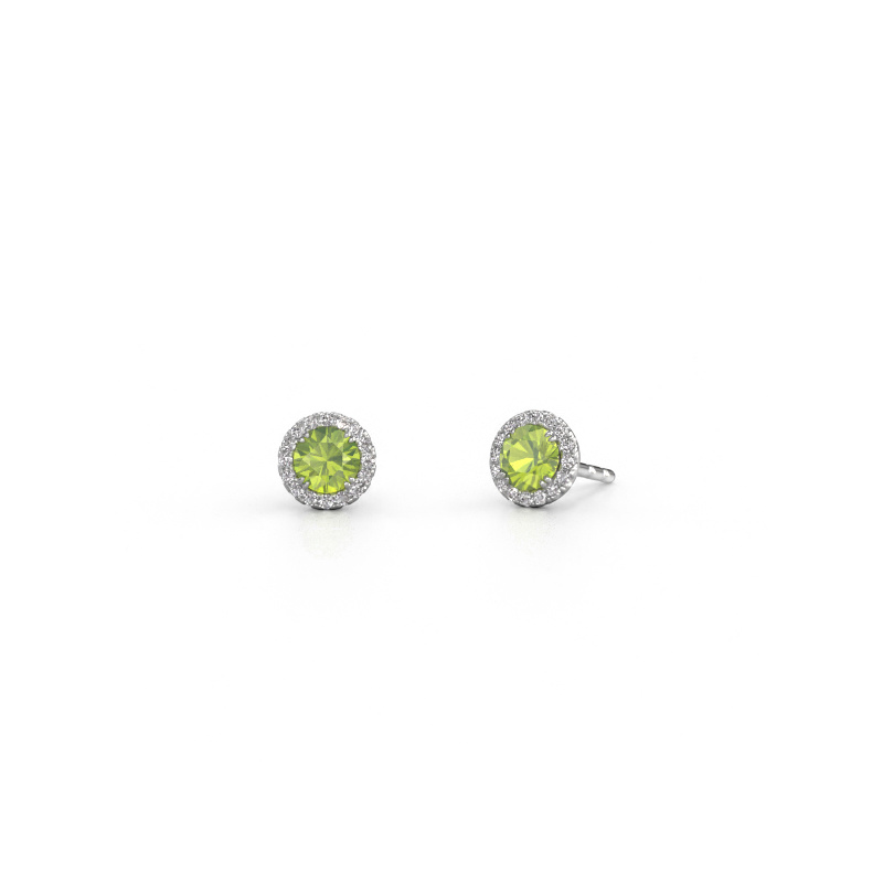 Bild von Ohrringe Seline rnd 950 Platin Peridot 4 mm