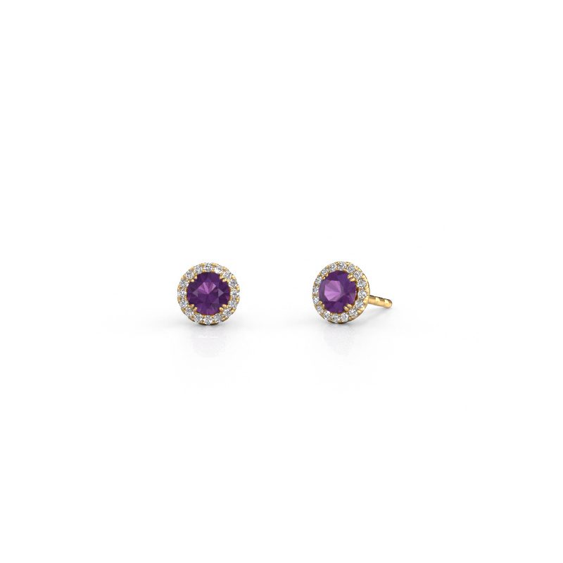 Image of Earrings Seline rnd 585 gold Amethyst 4 mm