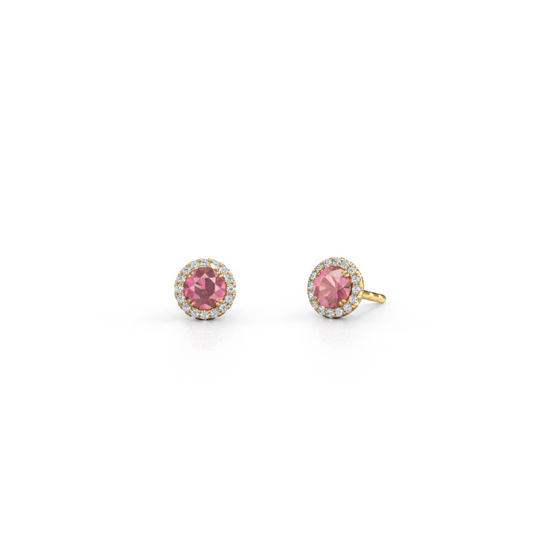 Image of Earrings Seline rnd 585 gold Tourmaline pink 4 mm