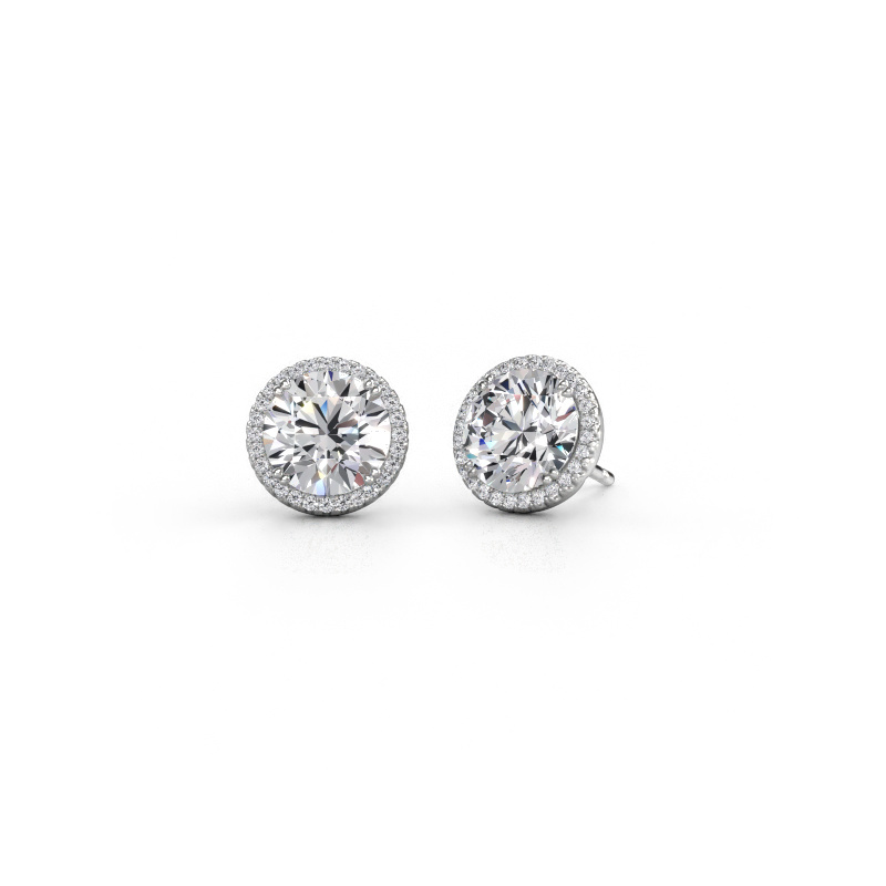 Afbeelding van Oorbellen Seline rnd 585 witgoud Diamant 4.24 crt