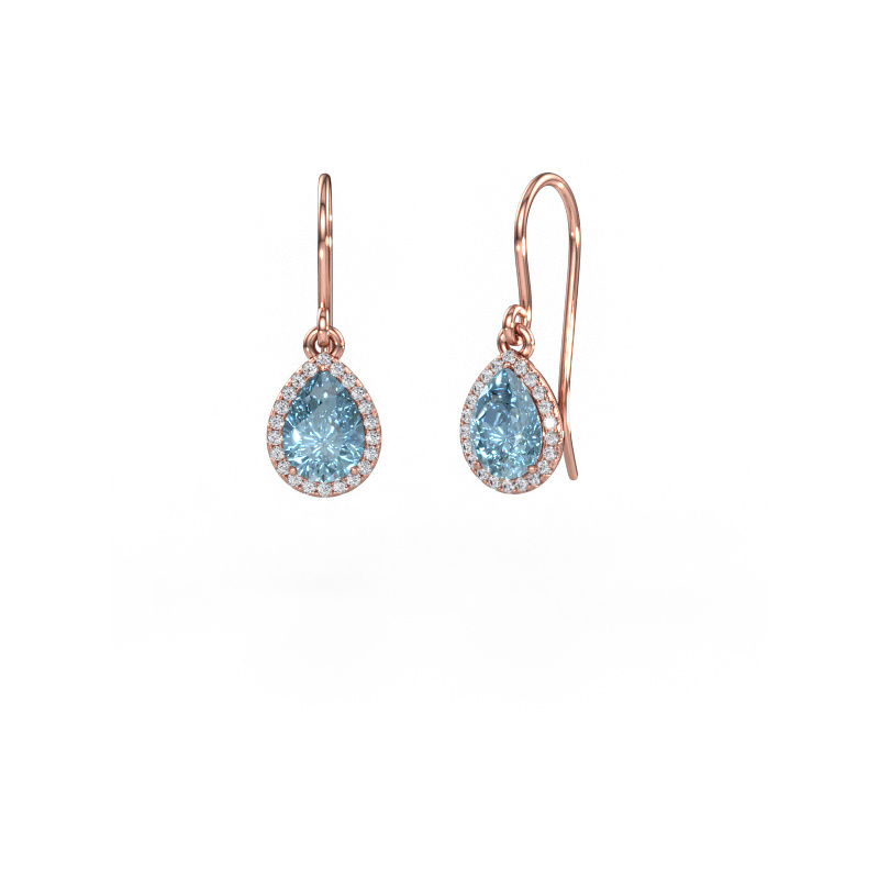 Immagine di Orecchini pendenti Seline per 585 oro rosa Diamante lab grown blu 7x5 mm