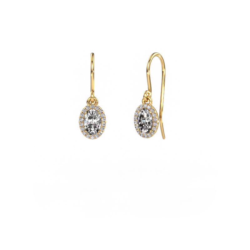 Image of Drop earrings Seline ovl 585 gold Custom diamond 6x4 mm