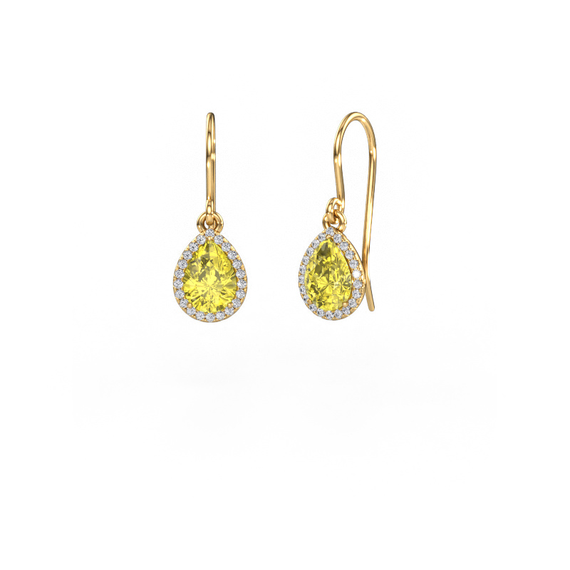 Image of Drop earrings Seline per 585 gold Yellow lab grown diamond 7x5 mm