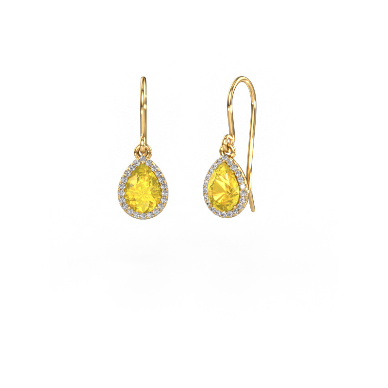 Image de Pendants d'oreilles Seline per 585 or jaune Saphir jaune 7x5 mm