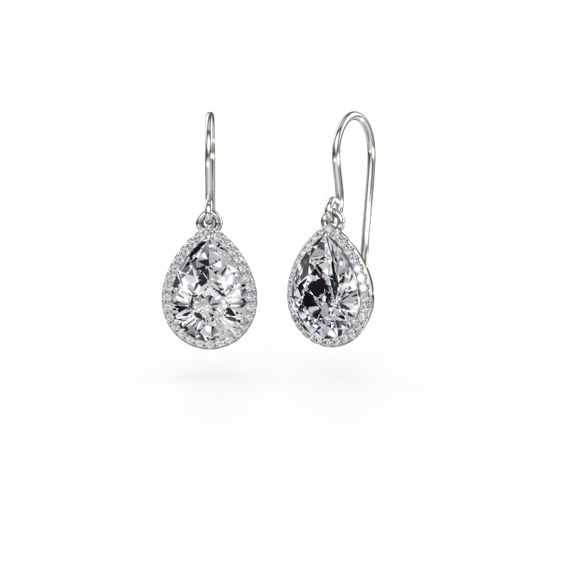 Image of Drop earrings Seline per 585 white gold Lab grown diamond 4.50 crt