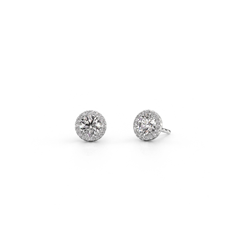 Image de Boucles d'oreilles Seline rnd 585 or blanc Diamant 1.360 crt