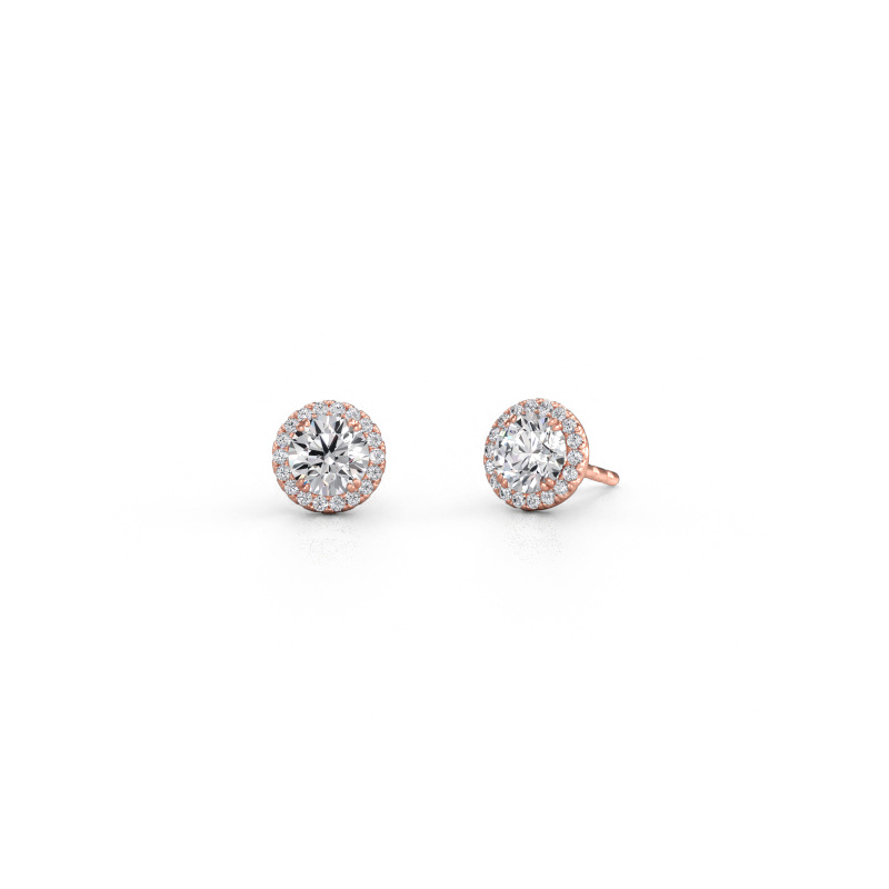 Bild av örhängen Seline rnd 585 roséguld Labbodlad diamant 1.560 crt