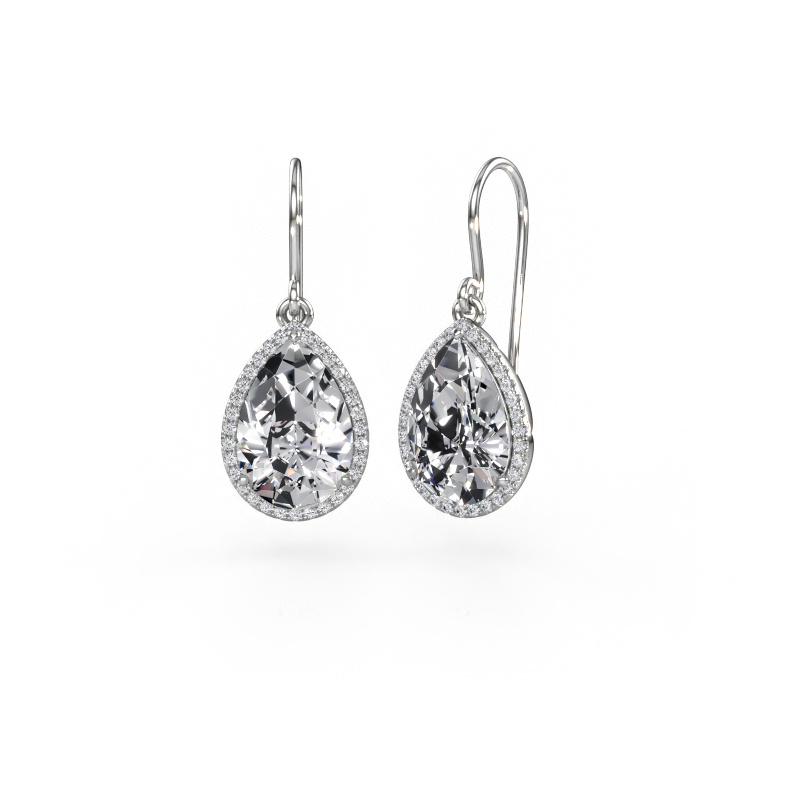 Image of Drop earrings Seline per 585 white gold Lab grown diamond 6.32 crt