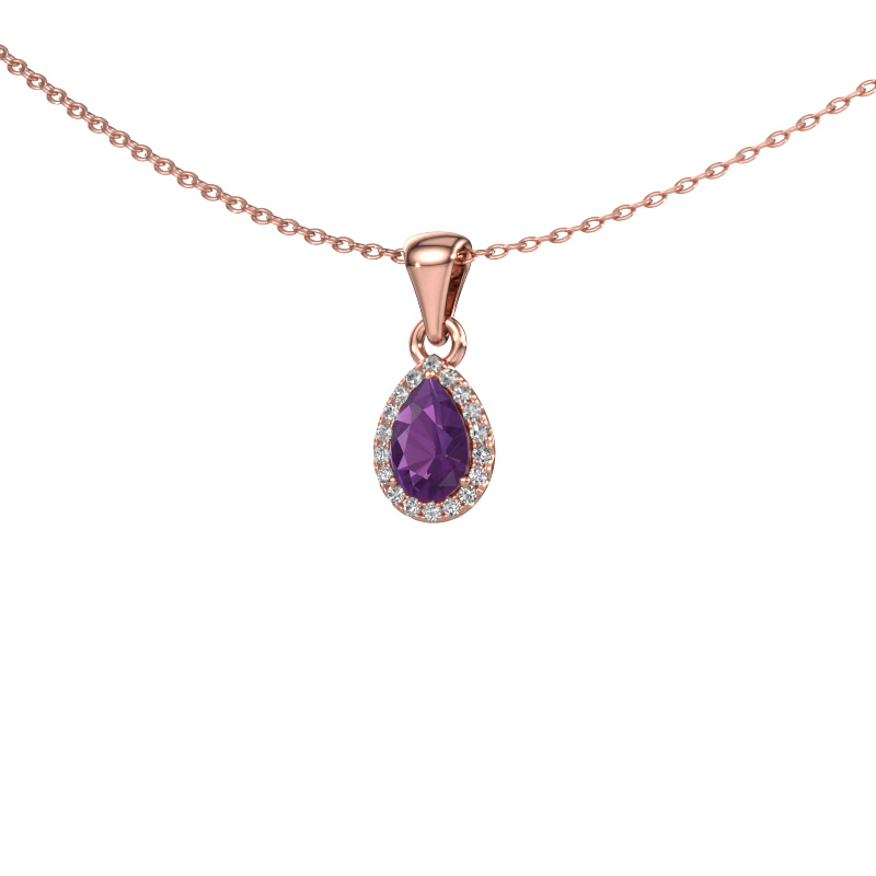 Bild von Anhänger Seline per 585 Roségold Amethyst 6x4 mm