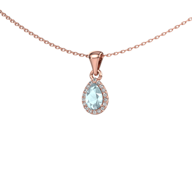 Image of Pendant Seline per 585 rose gold Aquamarine 6x4 mm