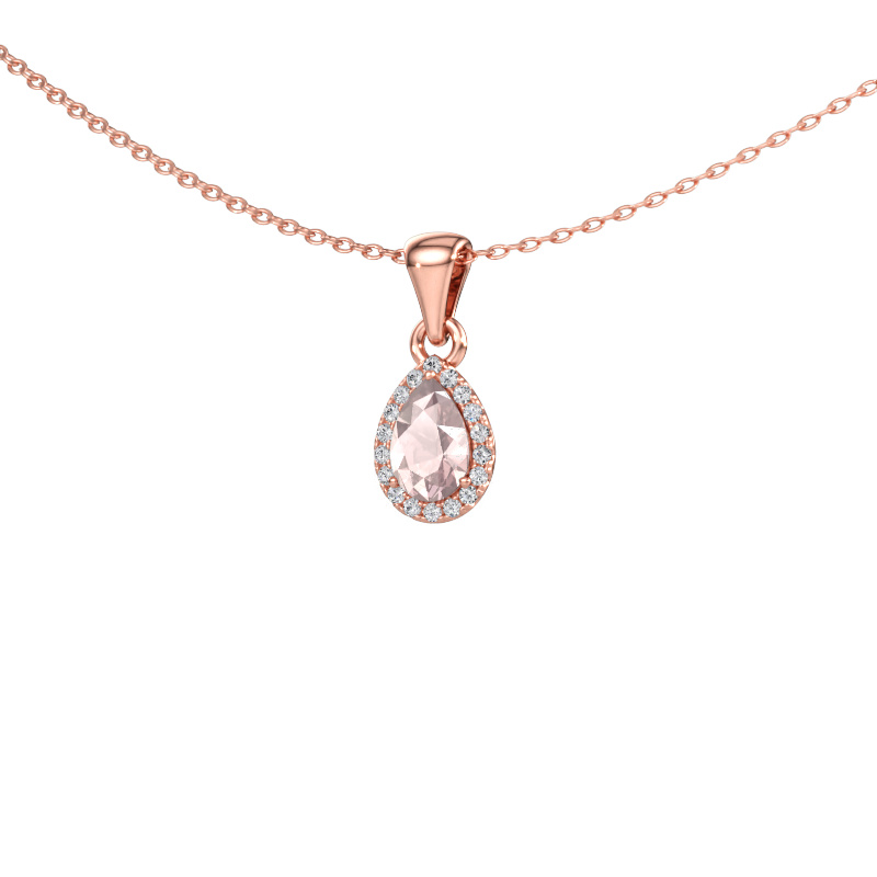 Immagine di Ciondolo Seline per 585 oro rosa Morganite champagne 6x4 mm