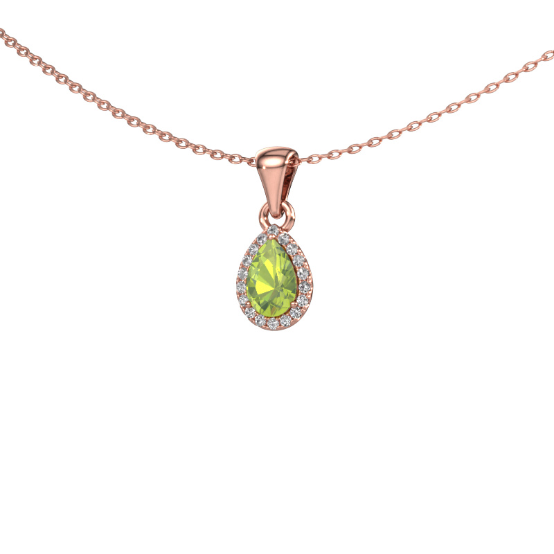 Image of Pendant Seline per 585 rose gold Peridot 6x4 mm