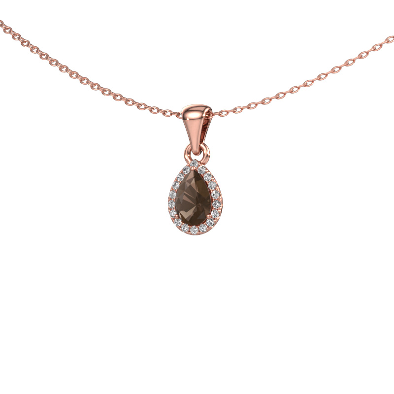 Image of Pendant Seline per 585 rose gold Smokey quartz 6x4 mm