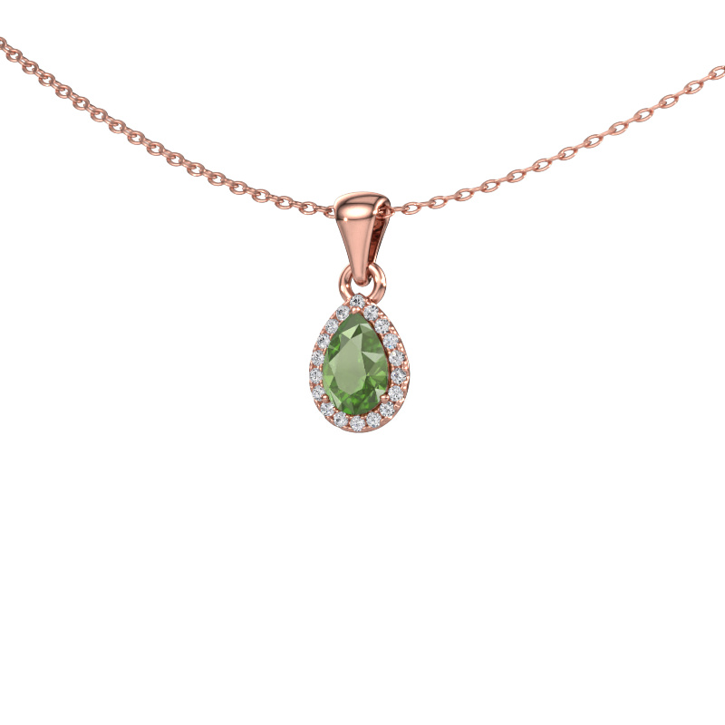 Bild von Anhänger Seline per 585 Roségold Turmalin grün 6x4 mm