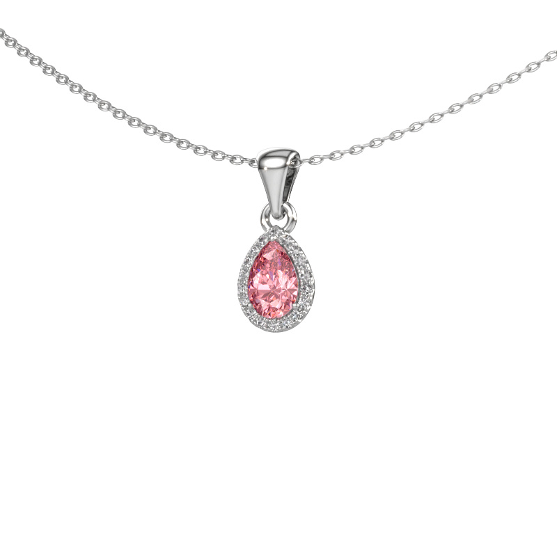 Image of Pendant Seline per 950 platinum Pink lab grown diamond 6x4 mm