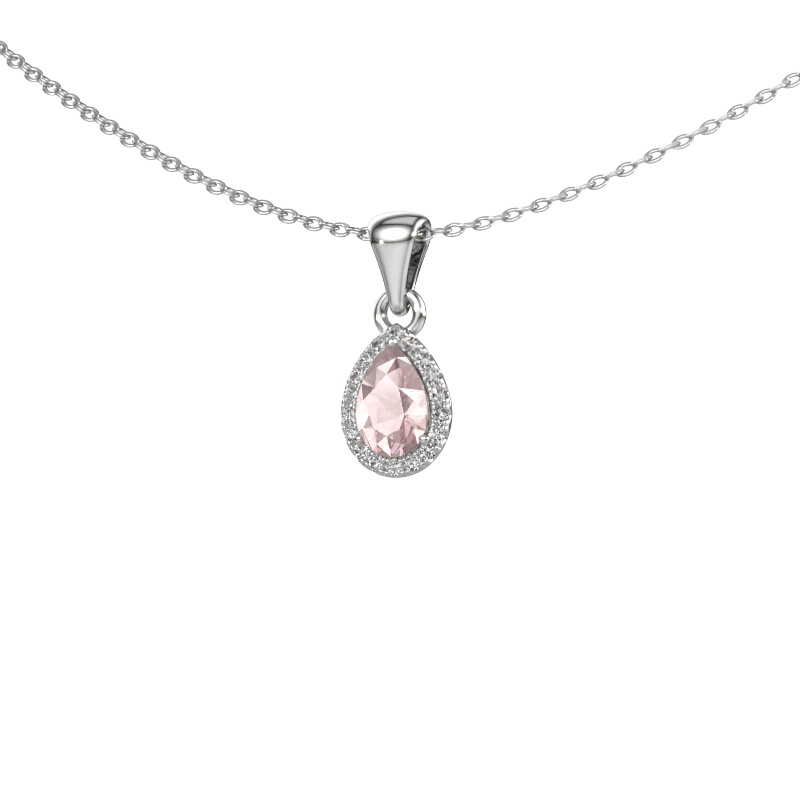 Image of Pendant Seline per 950 platinum Morganite champagne 6x4 mm