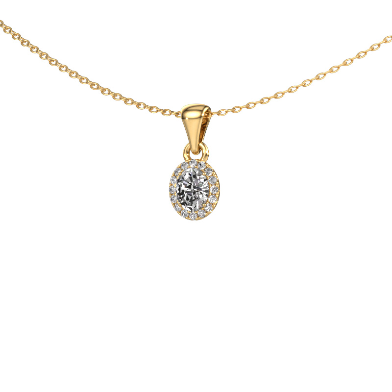 Image de Pendentif Seline ovl 585 or jaune Diamant 0.43 crt