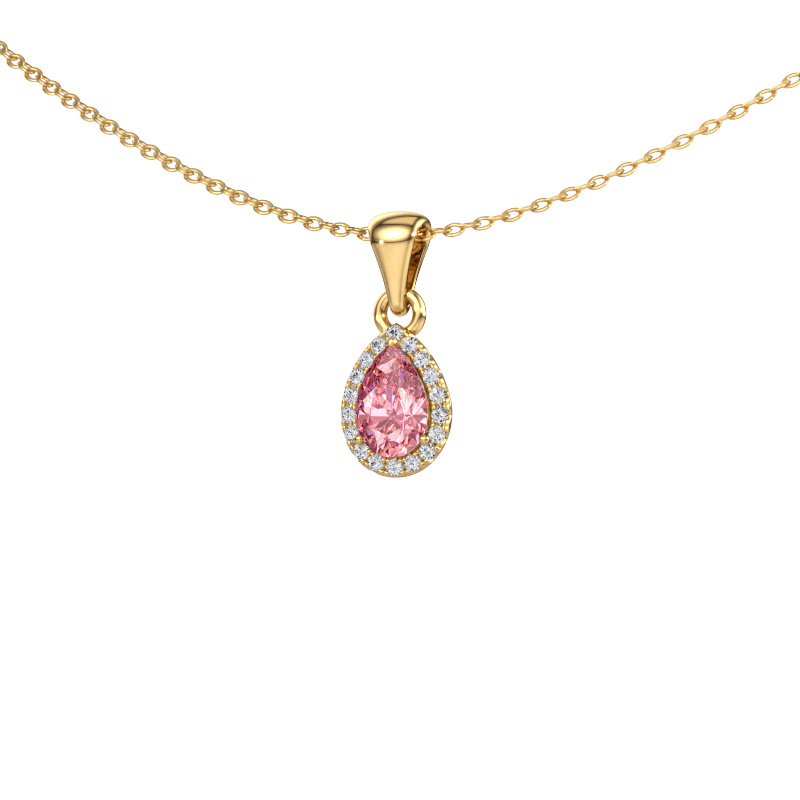 Image of Pendant Seline per 585 gold Pink lab grown diamond 6x4 mm