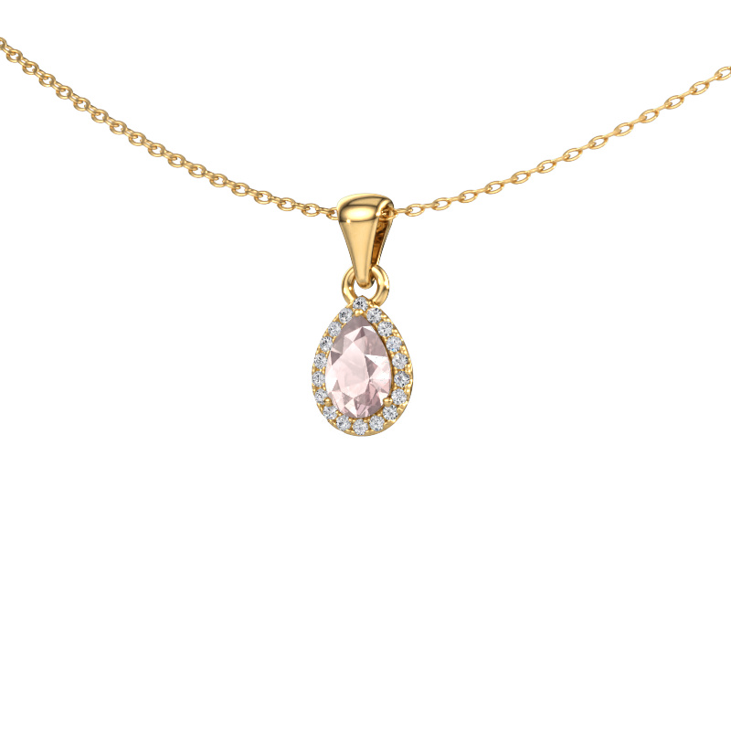 Image of Pendant Seline per 585 gold Morganite champagne 6x4 mm