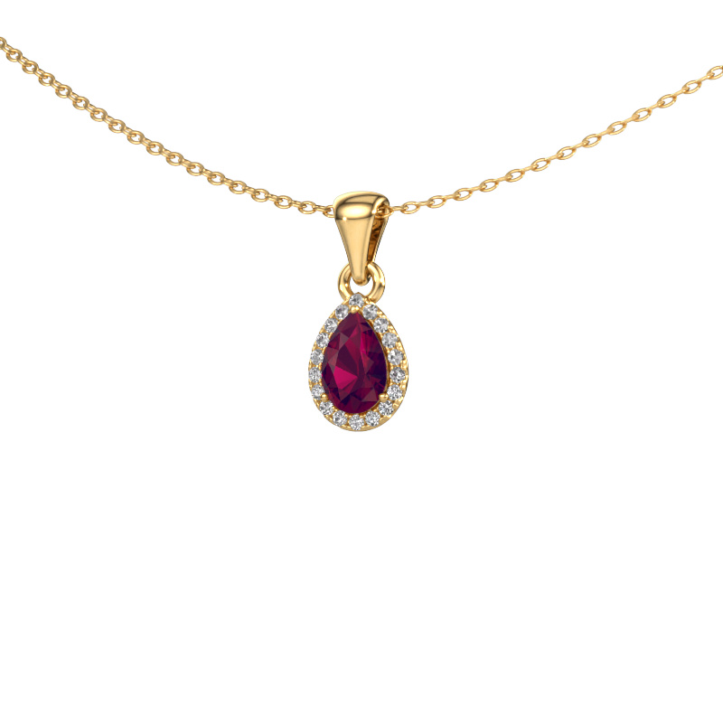 Image of Pendant Seline per 585 gold Rhodolite 6x4 mm