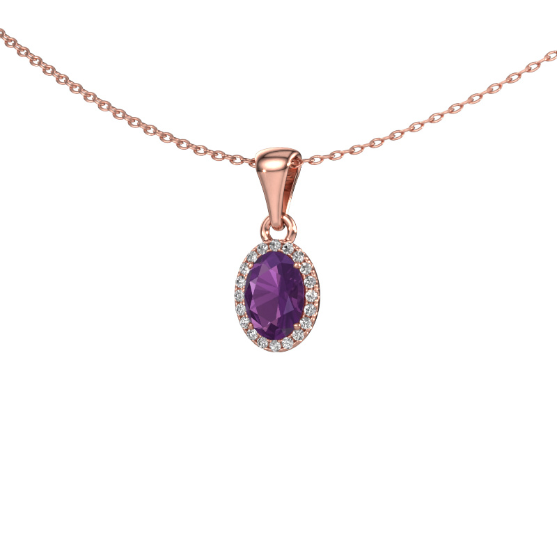 Bild von Anhänger Seline ovl 585 Roségold Amethyst 7x5 mm