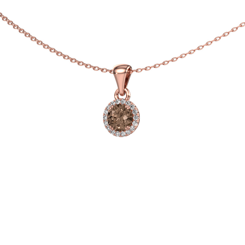 Image of Pendant Seline rnd 585 rose gold Brown diamond 0.48 crt