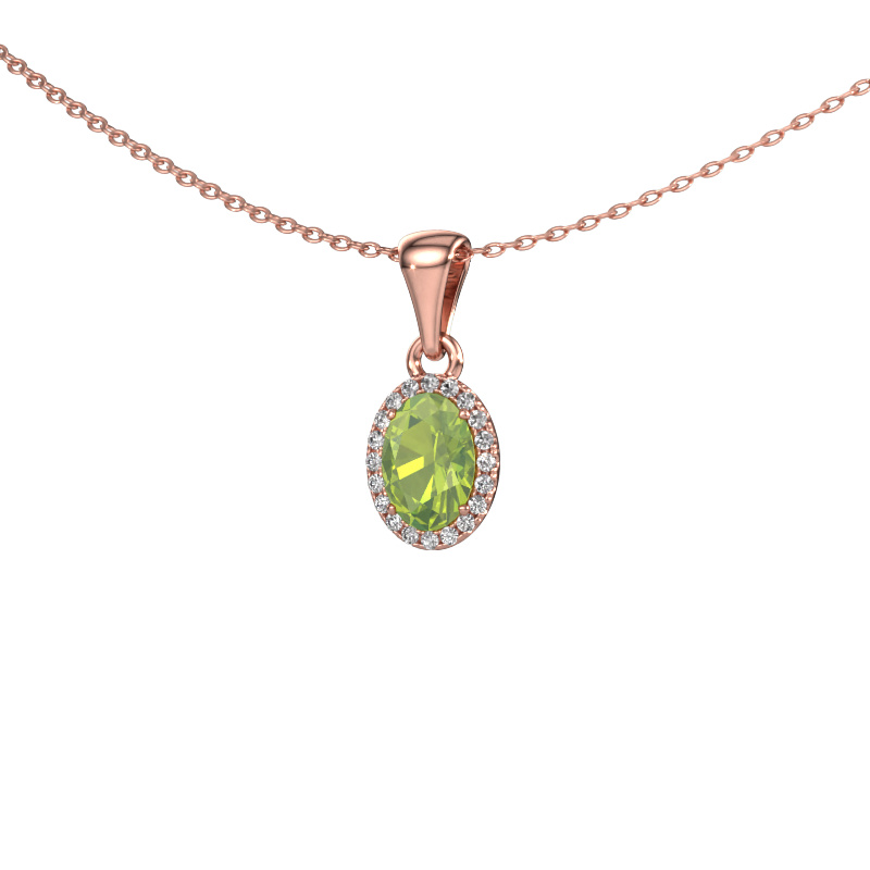 Image of Pendant Seline ovl 585 rose gold Peridot 7x5 mm